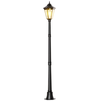 196cm Solar Outdoor Motion Sensor Floor Lamp Black