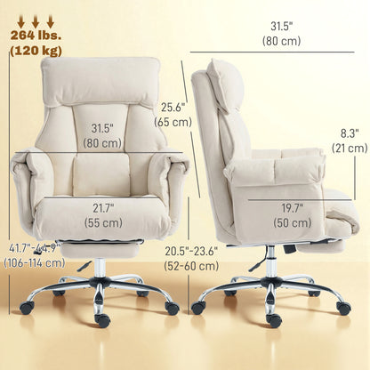 Reclining Office Chair with Footrest and Headrest
