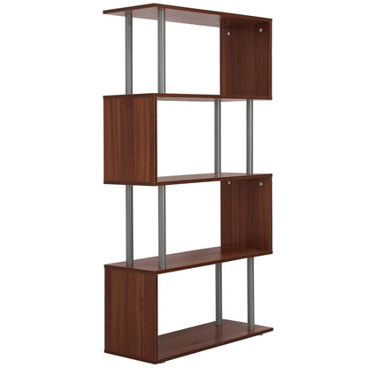 Modern 5-Tier Geometric Wooden Bookshelf