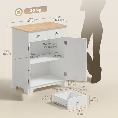 Kitchen Buffet Cabinet with Drawers and Adjustable Shelf