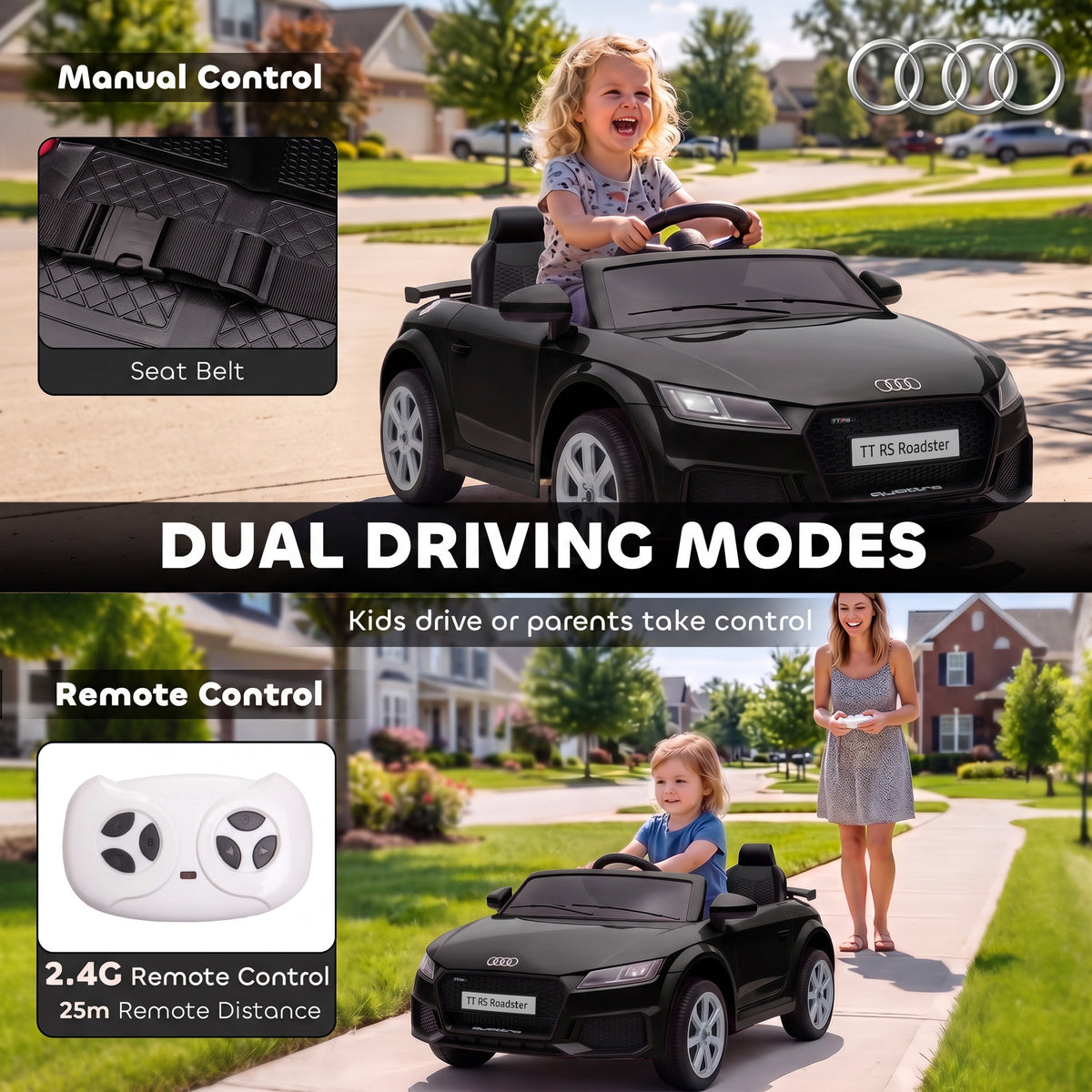 12V Kids Electric Ride On TT RS Car