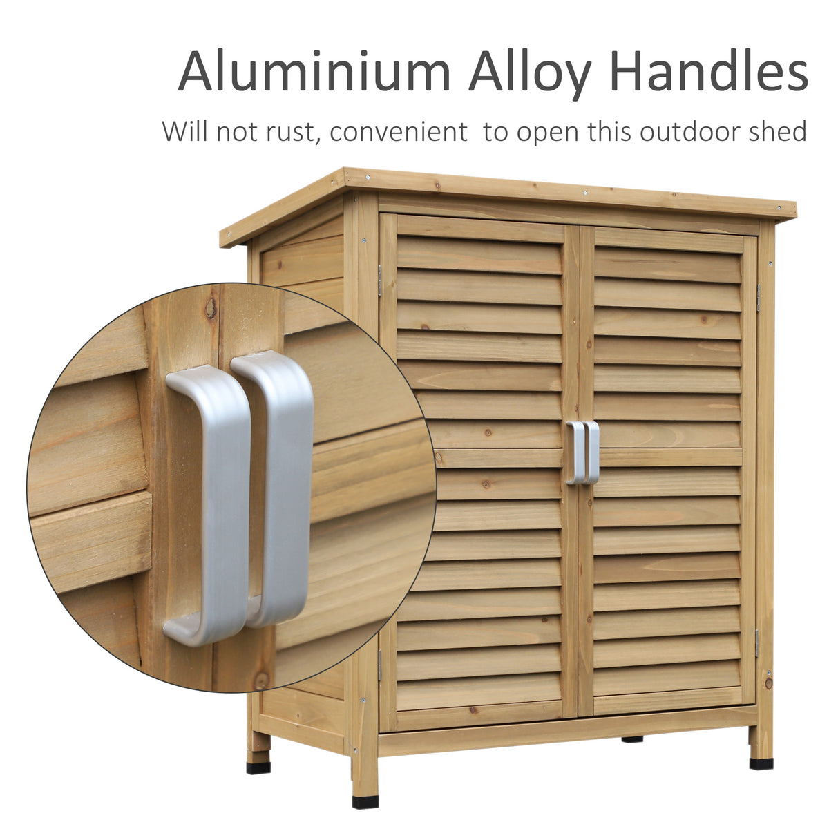 Wooden Garden Storage Shed with 2 Doors and Shelves