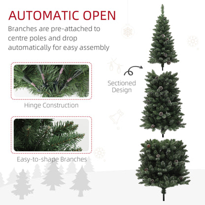 180 cm Artificial Pencil Christmas Tree with Pinecones