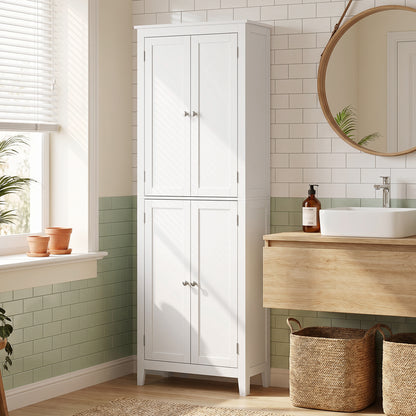 Freestanding Narrow Bathroom Storage Cabinet with Adjustable Shelves