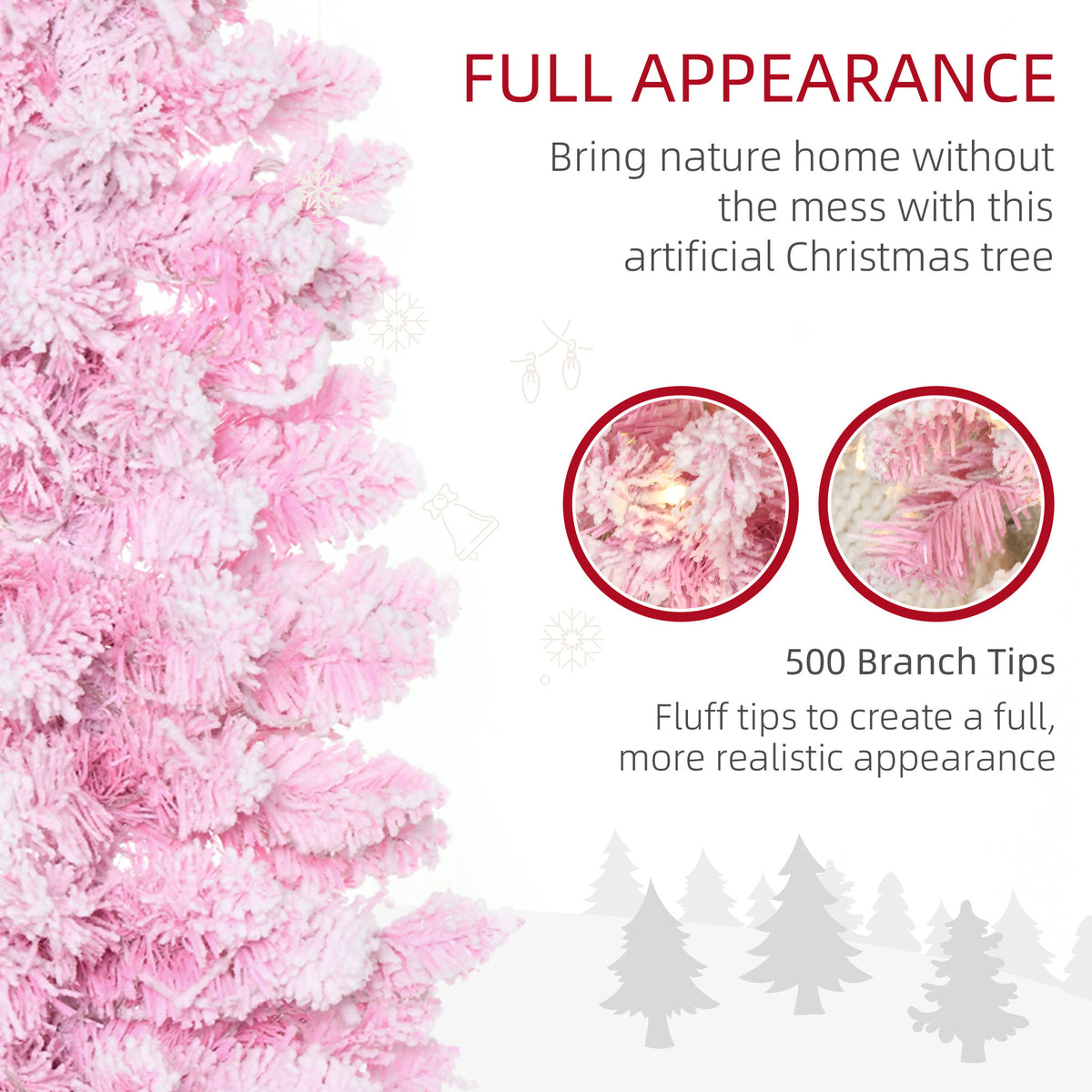 Prelit Snow Flocked Pencil Artificial Christmas Tree