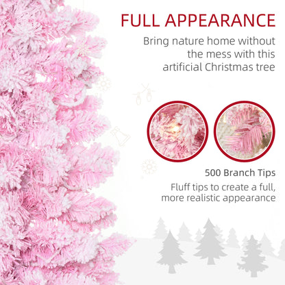 Prelit Snow Flocked Pencil Artificial Christmas Tree