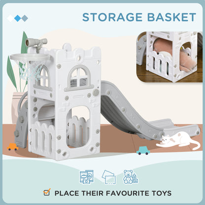 5-in-1 Toddler Slide with Basketball Hoop