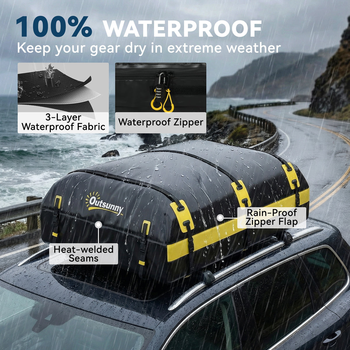 Waterproof Rooftop Cargo Bag 600 L Capacity