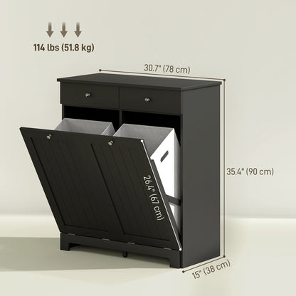 Mueble de lavandería basculante con dos cajones