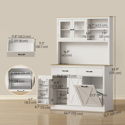 Kitchen Pantry Cabinet with Charging Station 26 L