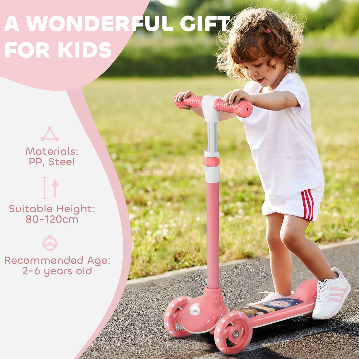 3 wheel kids scooter adjustable height
