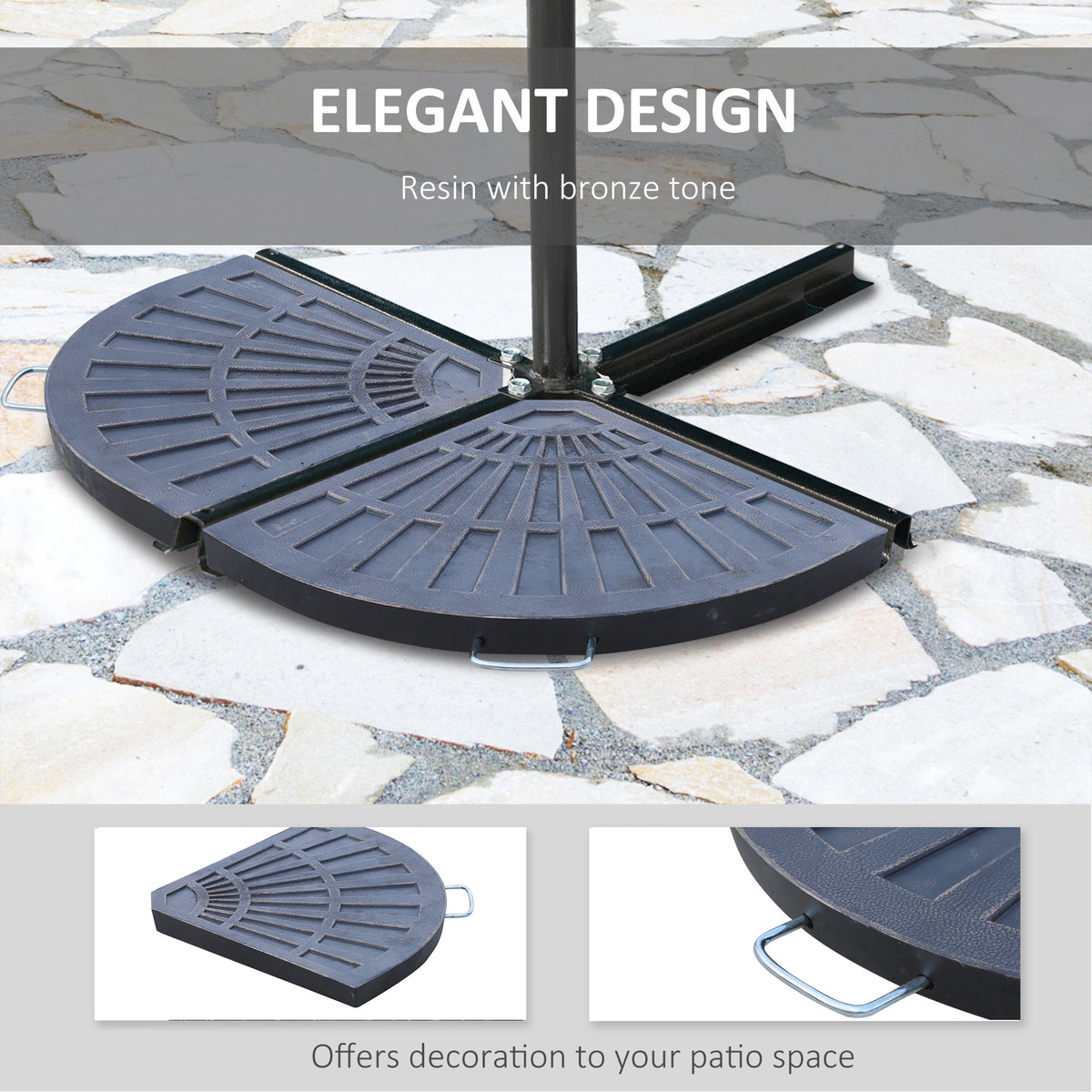 Resin Cantilever Patio Umbrella Base Weights — Bronze