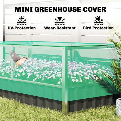 174x90x70cm Steel Raised Garden Bed with Cover Grey