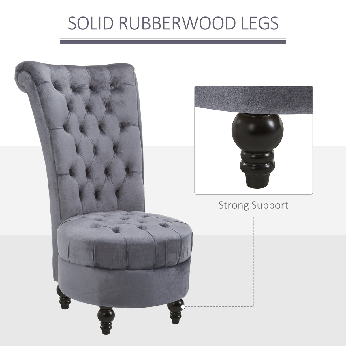 Tufted High Back Velvet Accent Chair