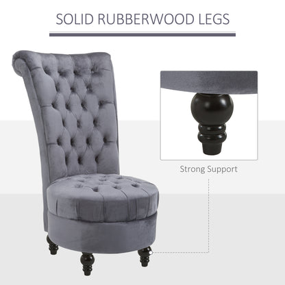 Tufted High Back Velvet Accent Chair