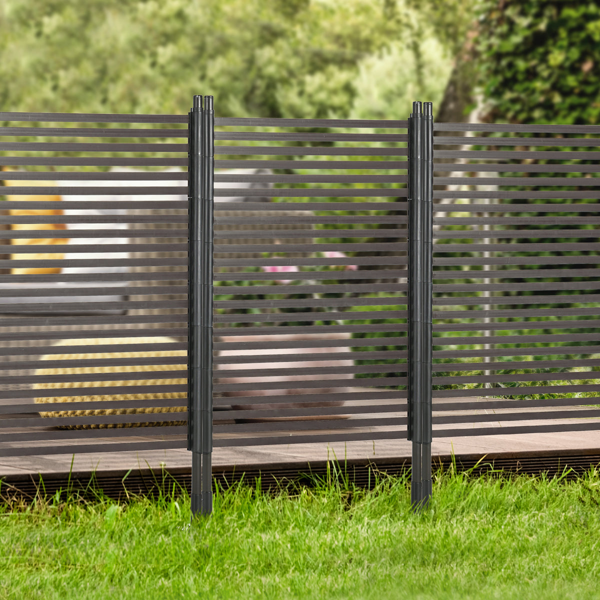 150cm Metal Garden Fence - Brown Outdoor Barrier
