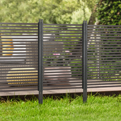 150cm Metal Garden Fence - Brown Outdoor Barrier