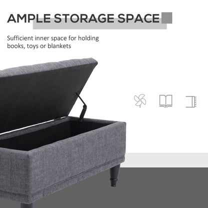 Tufted fabric storage bench