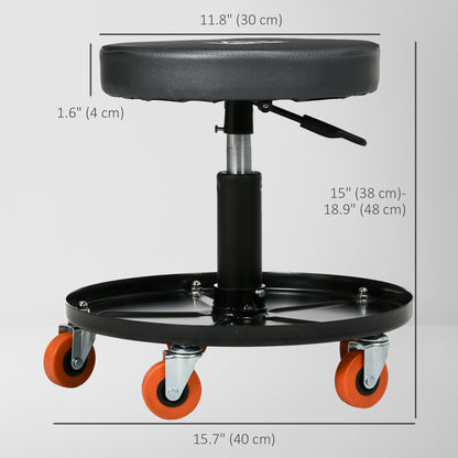 Shop Stool Pneumatic Adjustable Mechanic with Tool Tray Wheels