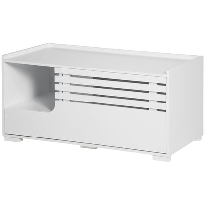 Cat litter box furniture with storage and table