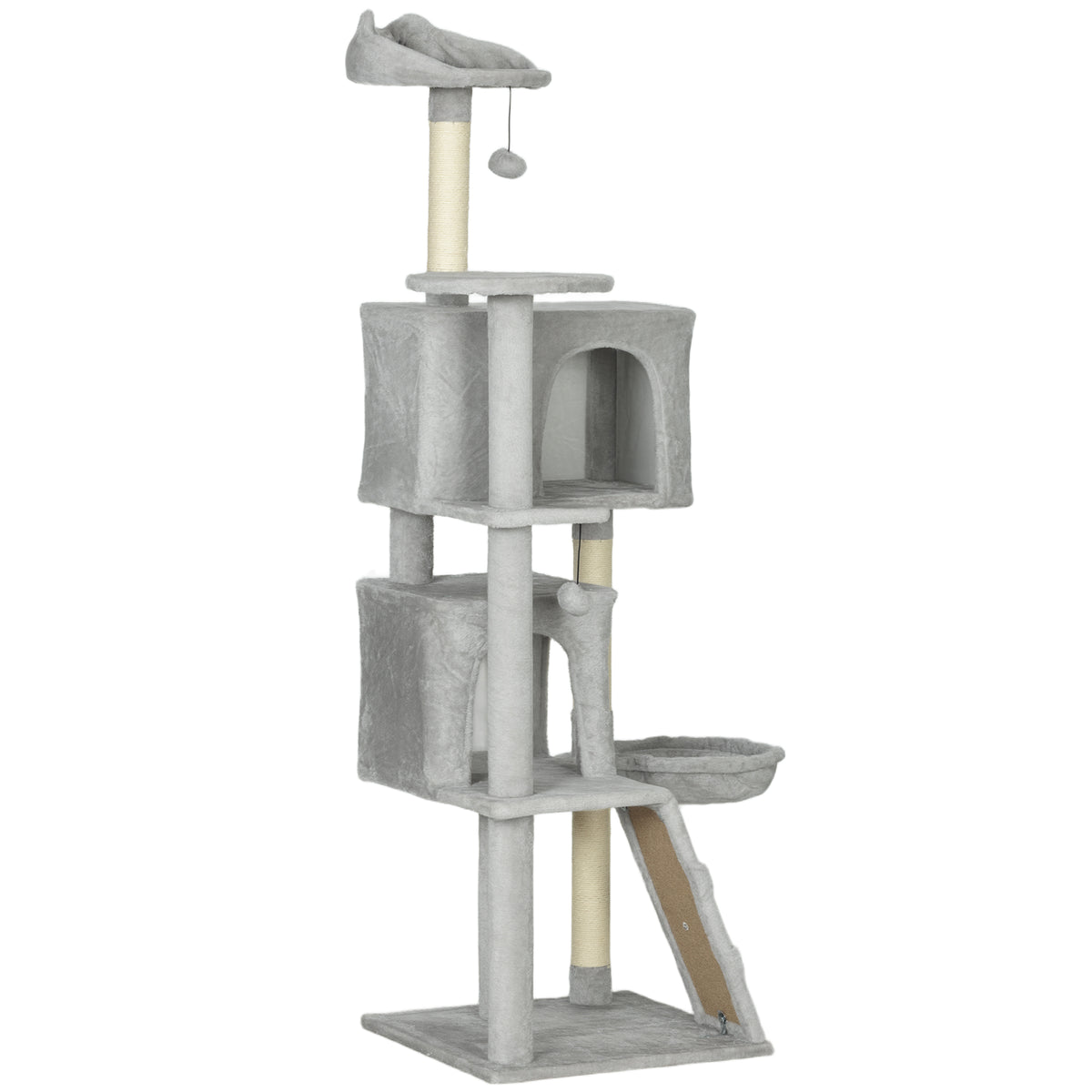 Árbol para gatos de 160 cm con rascadores de sisal y hamaca