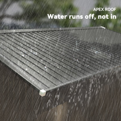 Galvanized Steel Garden Shed with Double Sliding Door