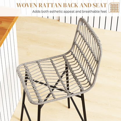 Rattan Counter Height Bar Stools Set of 2