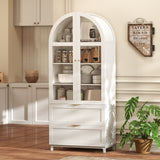 Armario de cocina arqueado con puertas de acrílico