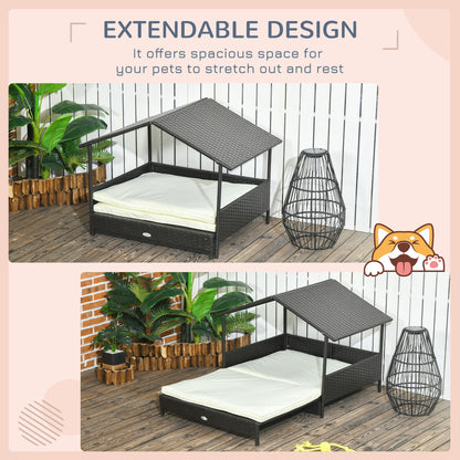Elevated Dog House with Canopy for Medium Dogs