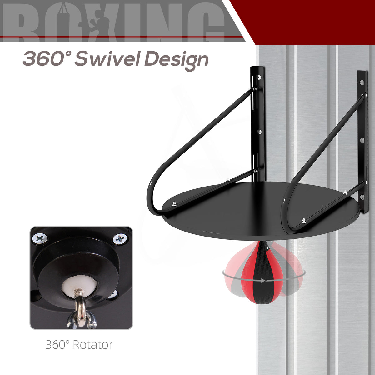 Wall-mounted speed bag boxing platform adjustable height