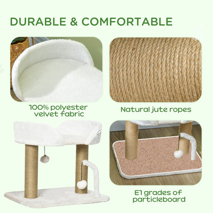 Árbol para gatos compacto con rascadores de yute