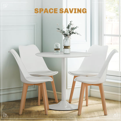 5-Piece Round Dining Set Pedestal Base Padded Chairs