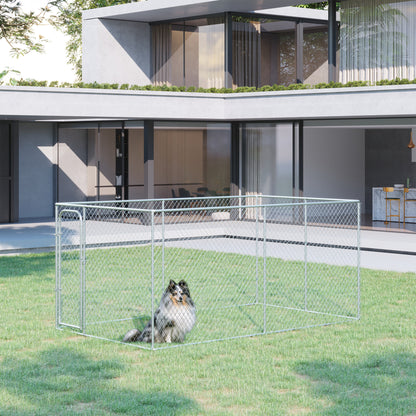 Outdoor dog playpen with galvanized steel frame
