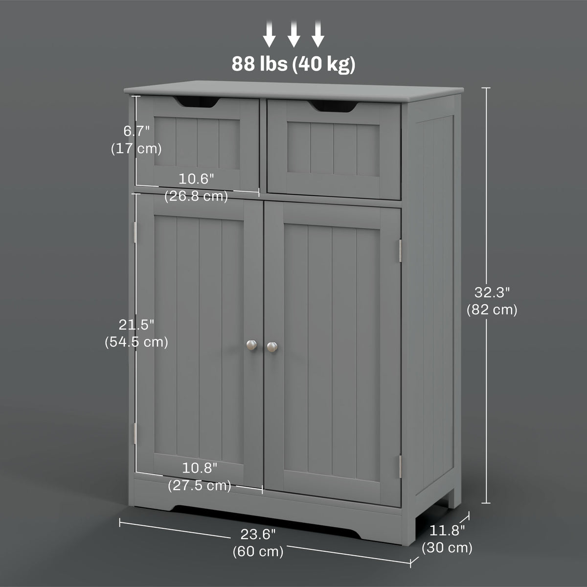 Mueble de almacenamiento para baño de dos cajones