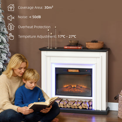 Chimenea eléctrica con repisa de 105 cm