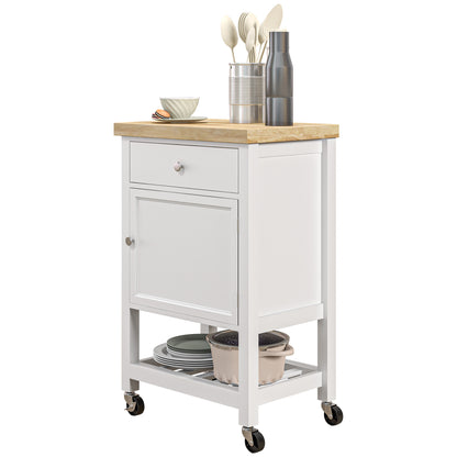 Rolling kitchen island wood cart