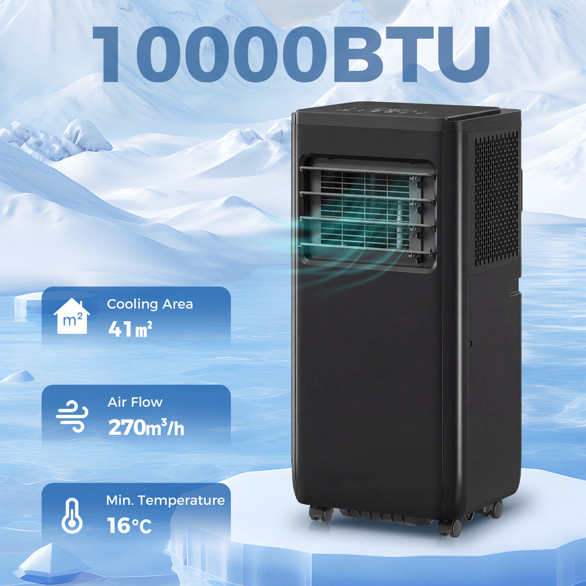 4-in-1 Portable Air Conditioner 10,000 BTU Wi-Fi