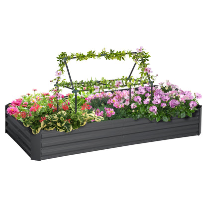 Jardinera elevada de 180 cm con 2 jaulas para tomates