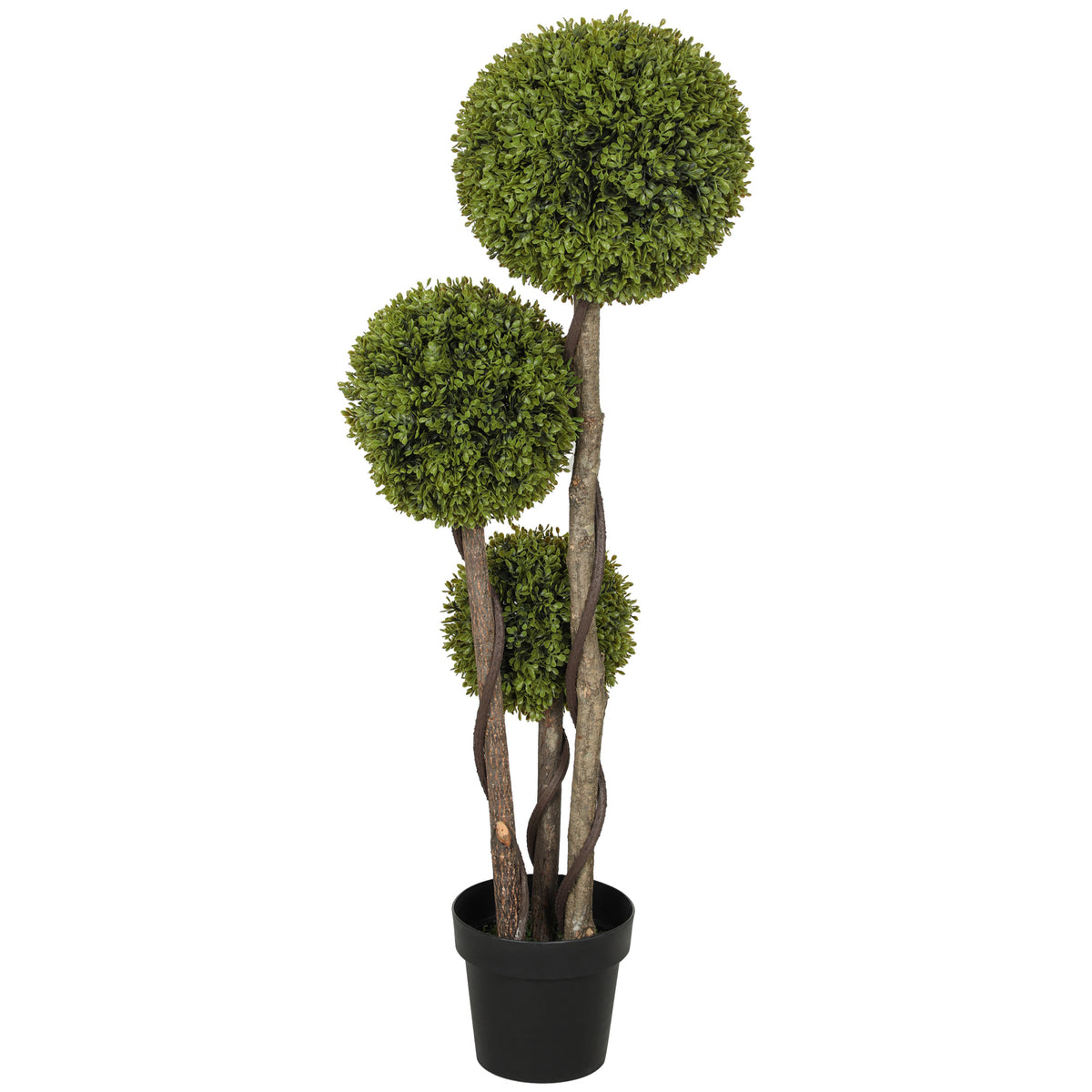 Artificial Triple Ball Topiary Tree in Pot