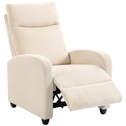 Manual Push-Back Recliner Chair in Corduroy