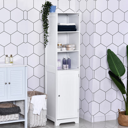 Tall freestanding bathroom storage cabinet