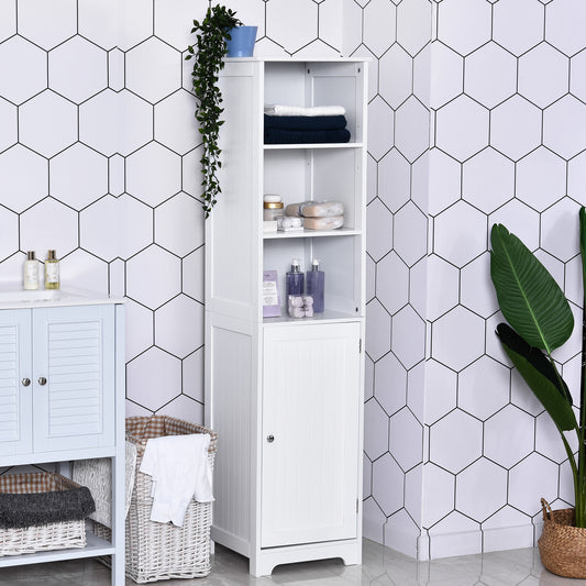 Tall freestanding bathroom storage cabinet