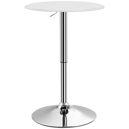 Round Bar Table Adjustable Height Faux Leather Top