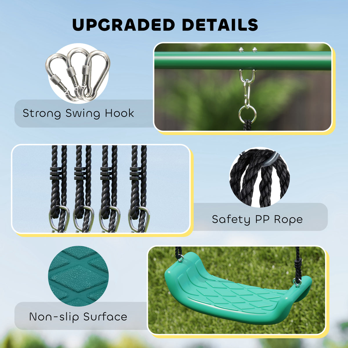 Outdoor Metal Kids Swing Set