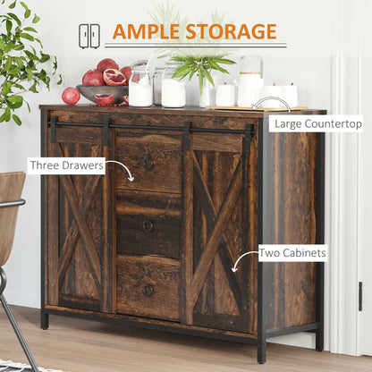 Industrial buffet cabinet rustic kitchen sideboard