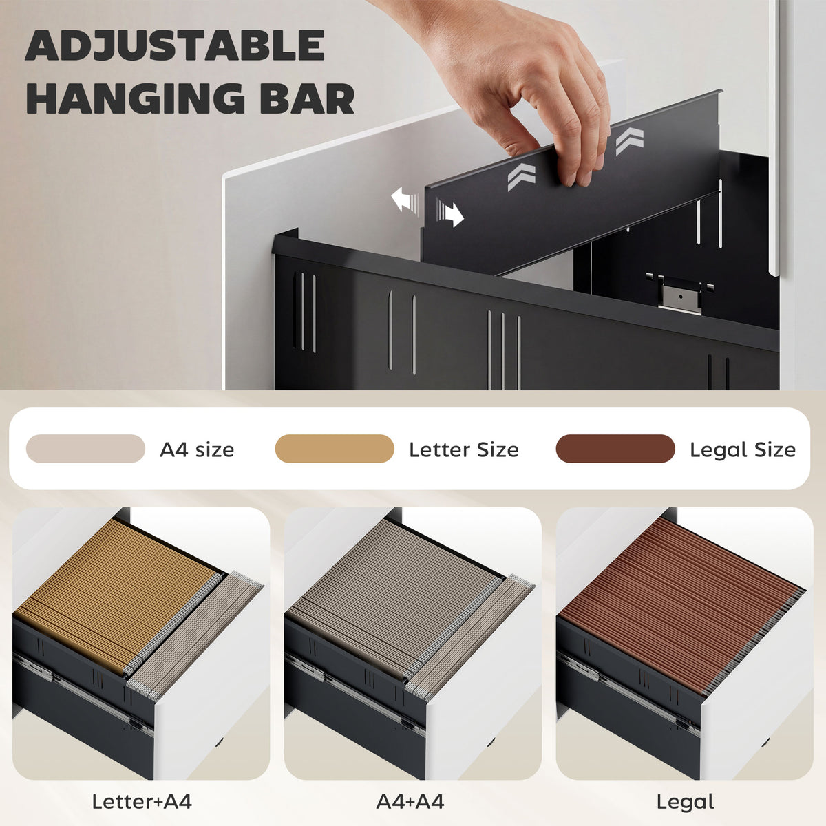 Mobile Filing Cabinet 3 Drawer with Wheels