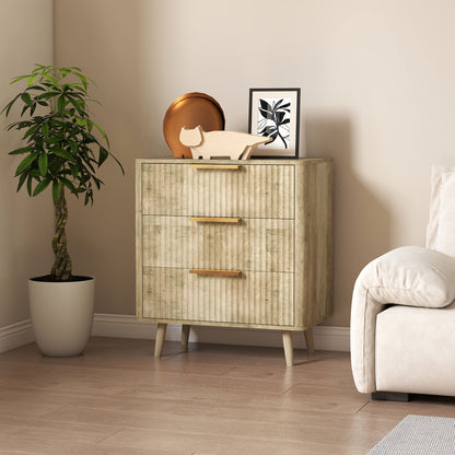 Modern 3 Drawer Fluted Chest of Drawers
