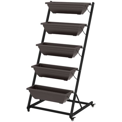 5-Tier Vertical Garden Planter with Wheels