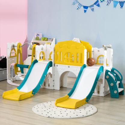 8-in-1 toddler slide and swing set