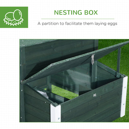 Wooden Chicken Coop with Run and Nesting Box